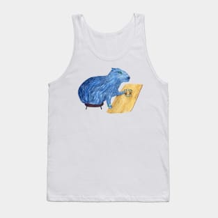 Blue da-ba-dee Capybara Tank Top